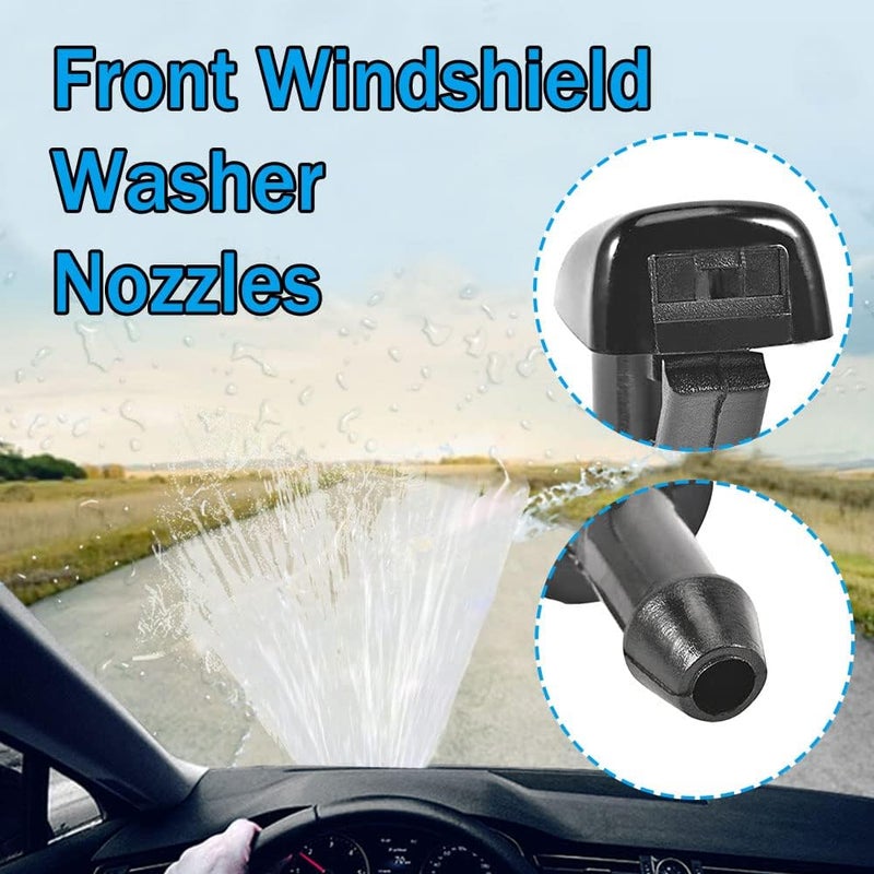 DWARFOO 2 PCS Front Windshield Washer Nozzles, Front Windshield Washer Nozzle Wiper Spray Kit Suitable for Jeep, Chevy, Replaces: #55157323AA, 55157352AA, 55372143AB, 68260443AA, 55079049AA, 15247800 - Image 4
